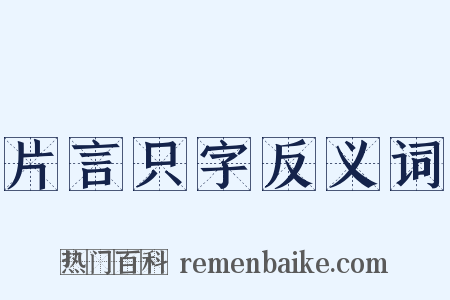 片言只字反义词是什么意思的图片